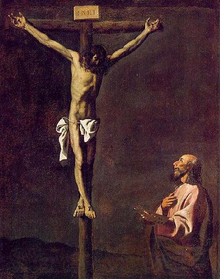 Francisco de Zurbaran Saint Luke as a Painter before Christ on the Cross Spain oil painting art
